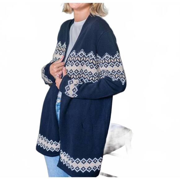 NEW SAIL TO SABLE tie front cardigan in navy - Picture 3 of 3